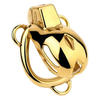 Cage de chasteté Aurel en métal doré compatible avec un harnais