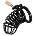 Cage de chasteté Blax en métal noir stricte et épurée