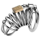 Cage de chasteté Classico en métal argenté simple et classique