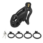 Anneaux et clés de la cage de chasteté Cobra L en plastique modèle confort 9 cm