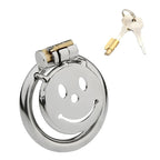 Clés de la cage de chasteté Joy plate en métal motif smiley ajouré