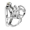 Cage de chasteté Linea en métal modèle prolongé avec séparateur testiculaire