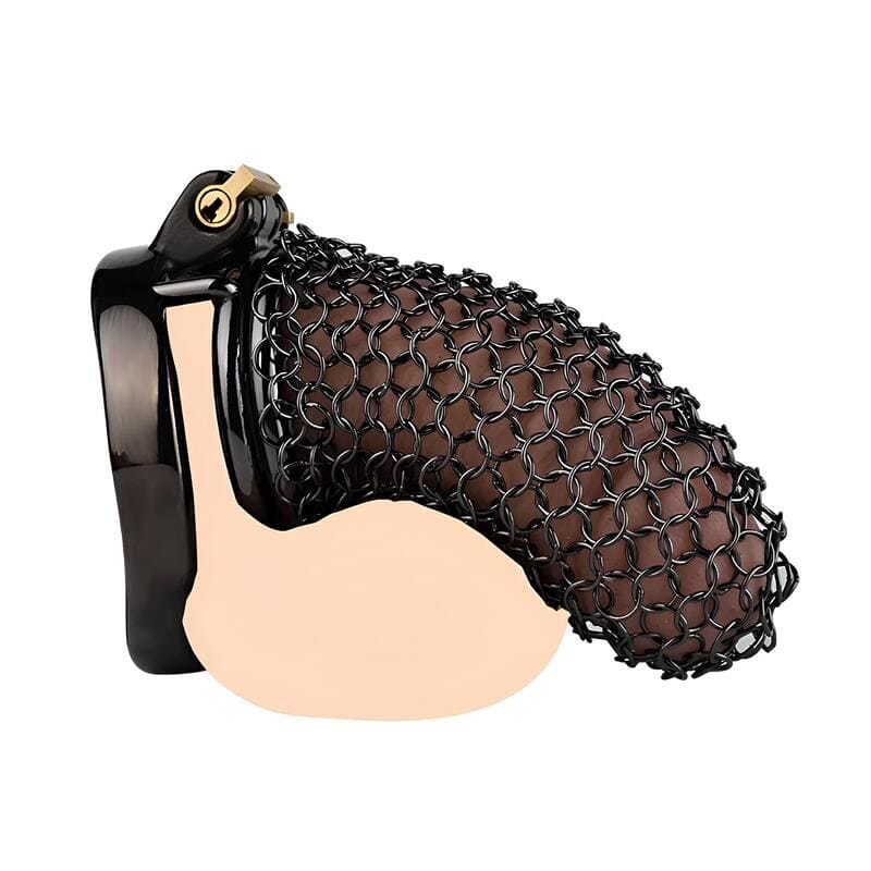 Cage de chasteté Lola en métal élargie à mailles aérées