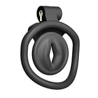 Cage de chasteté Minus plate en plastique noir ultra réduite