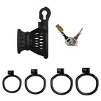 Kit d’accessoires de la cage de chasteté Oscar inversée en plastique noir structure fine et discrète