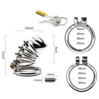 Accessoires et dimensions de la cage de chasteté Pixie en métal longue à picots vissables