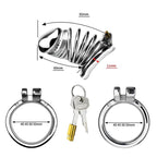 Accessoires et dimensions de la cage de chasteté Sema en métal modèle anatomique étendu