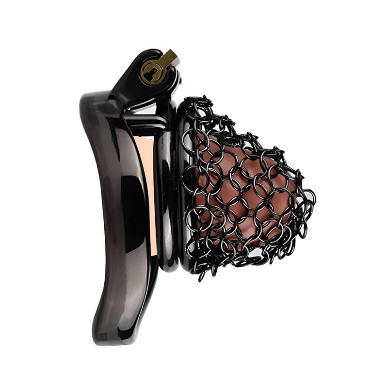 Cage de chasteté Trima en métal compacte en mailles allégées 4 cm