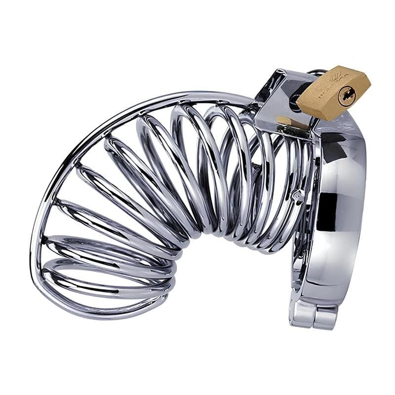 Cage de chasteté Twist en métal design de ressort courbé